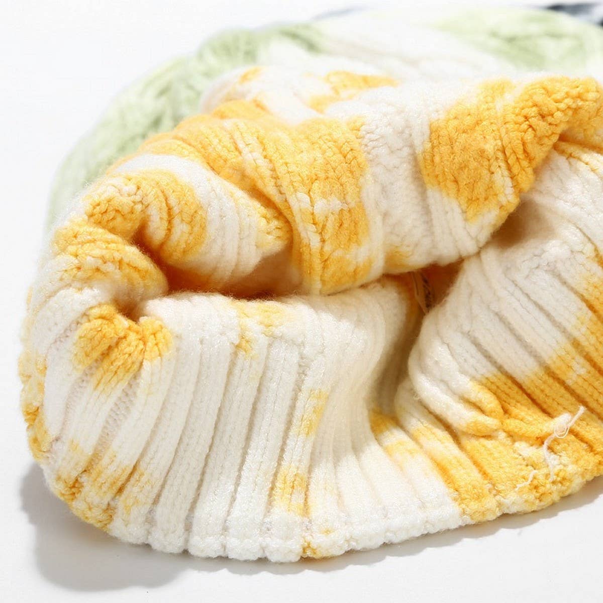 Tie-Dyed Knitted Hat Melon-Shaped Warm Beanie Hat_Cwah2077