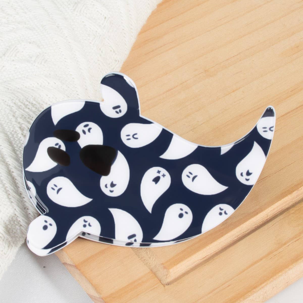 HALLOWEEN GHOST HAIR CLAW SPOOKY BACK CLIP_CWAHA1451