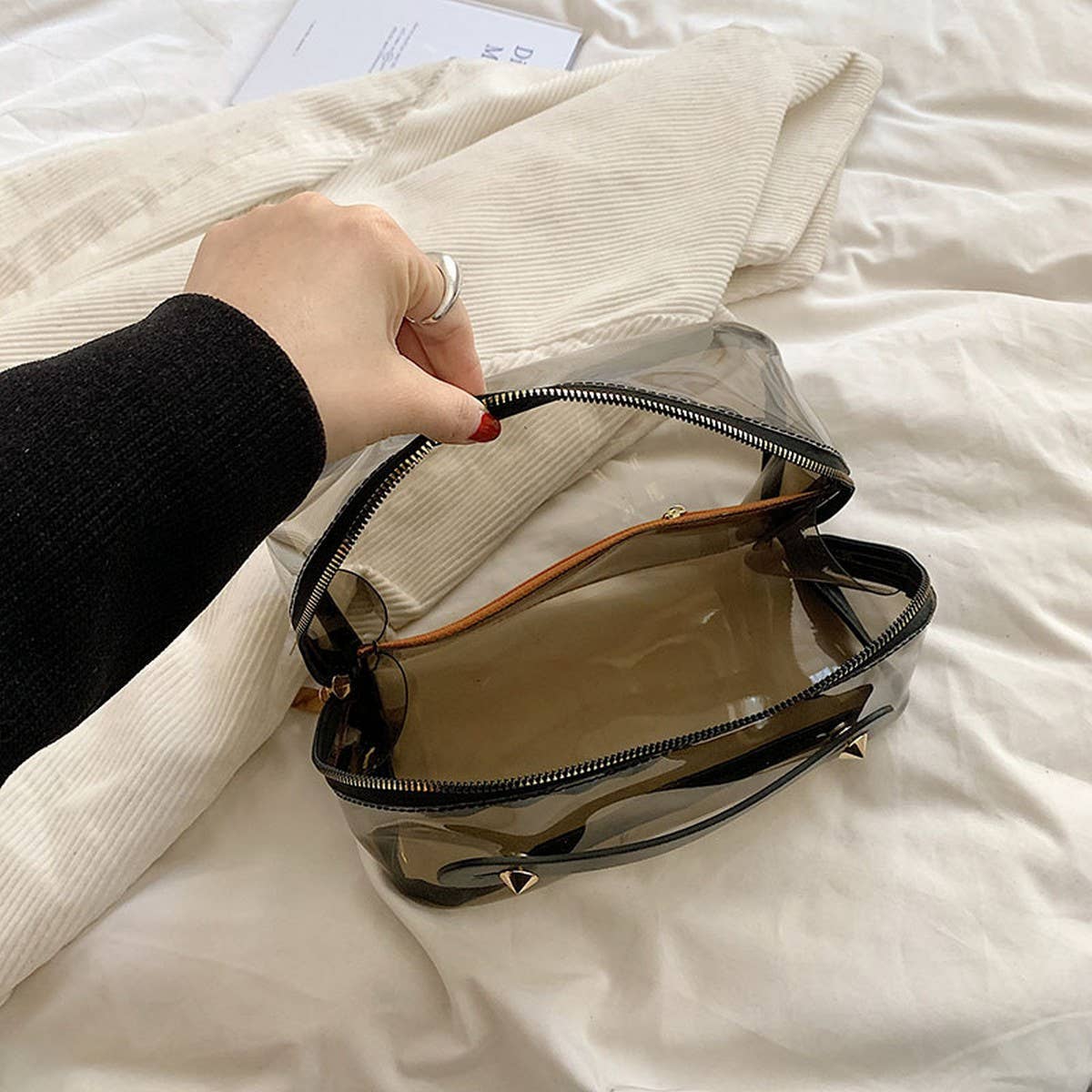 NEW HIGH END SIMPLE TRANSPARENT COSMETIC BAG_CWAB4464