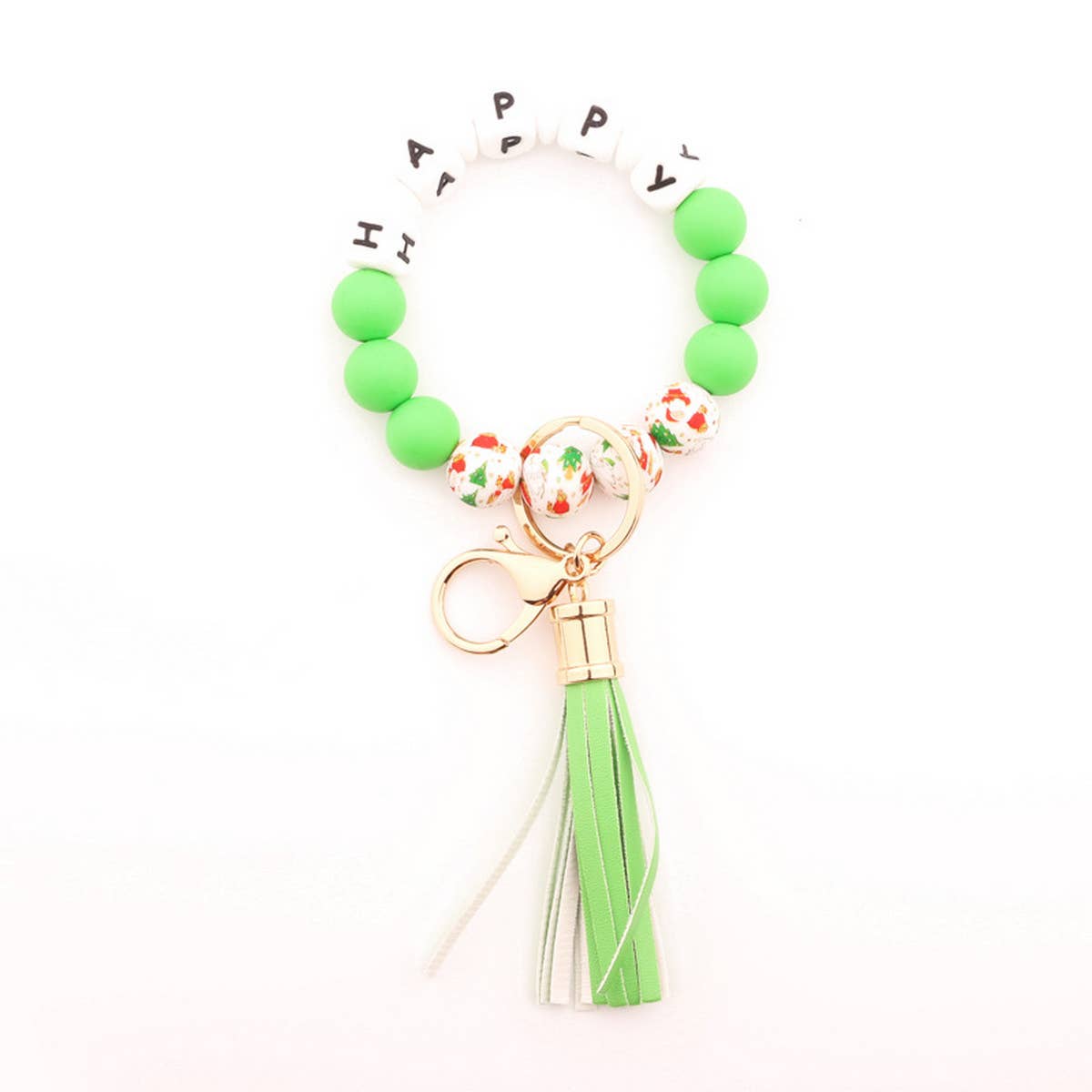 CHRISTMAS BEAD BRACELET CARD HOLDER KEYCHAIN_CWMM1331