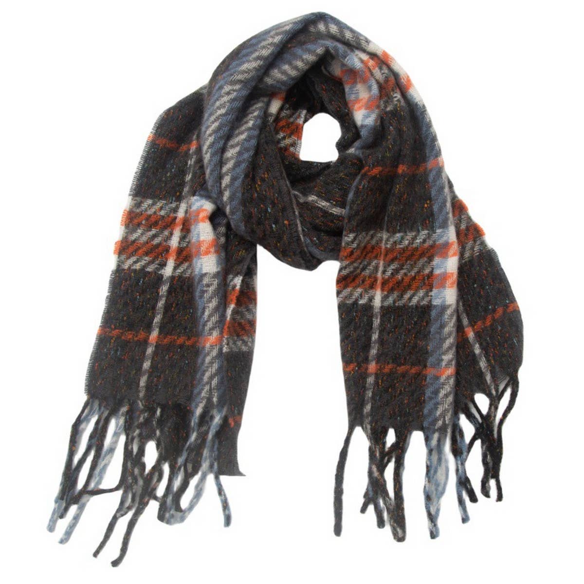 NEW TASSEL CHECKERED SCARF FOR FALL WINTER_CWASC0869