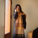 Wool Scarf For Winter Versible Checkered Shawl_Cwasc2327