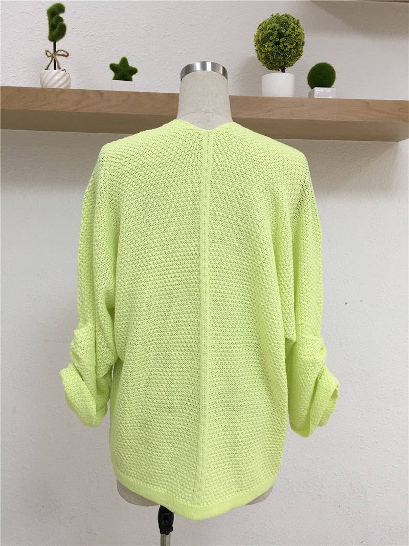 SOLID COLOR KNIT CARDIGAN SWEATER COAT_cwocal0678