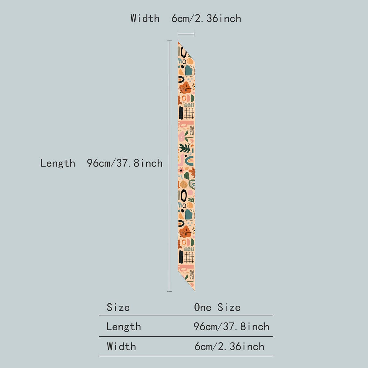 FLORAL LETTER SKINNY TWILLY SCARF FOR HAIR BAGS_CWASC0064