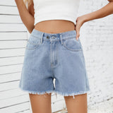 Washed Slim Fit Denim Shorts