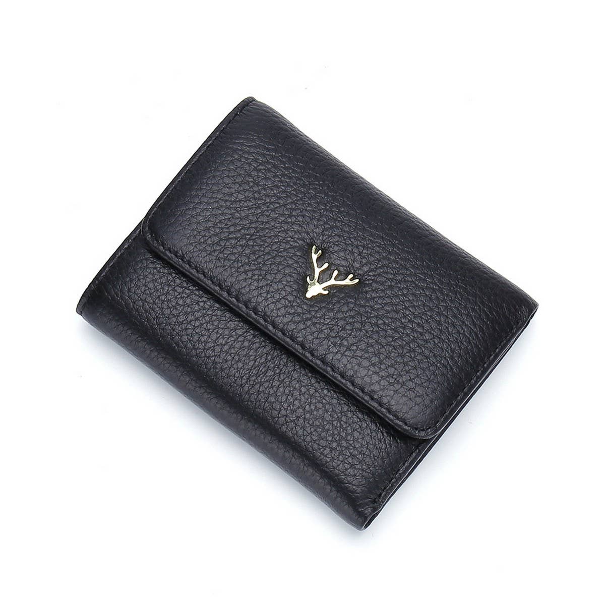 Top Layer Cowhide Simple Folding Thinleather Wallet_Cwab3823