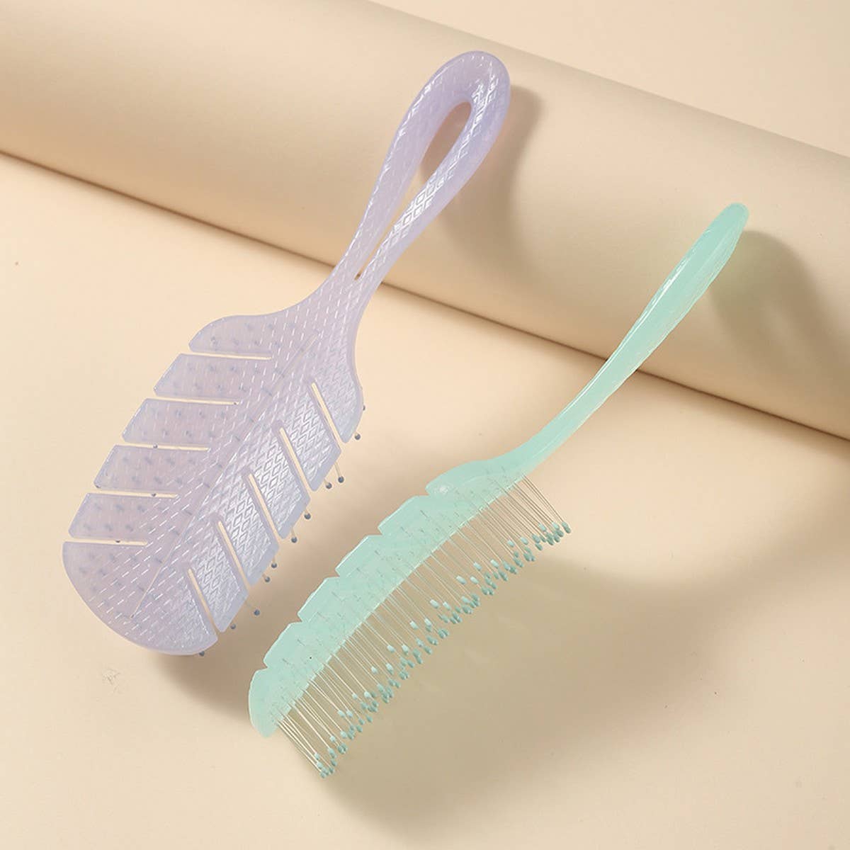 LEAF JELLY COLOR HOLLOW QUICK DRY HAIR COMB_CWAHA1881