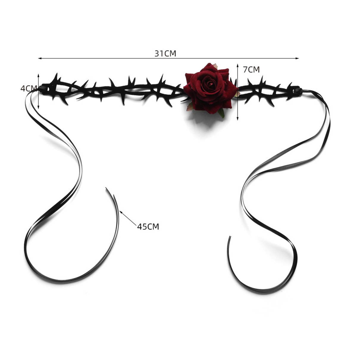 HALLOWEEN GOTH VAMPIRE ROSE NECKLACE_CWMM0119
