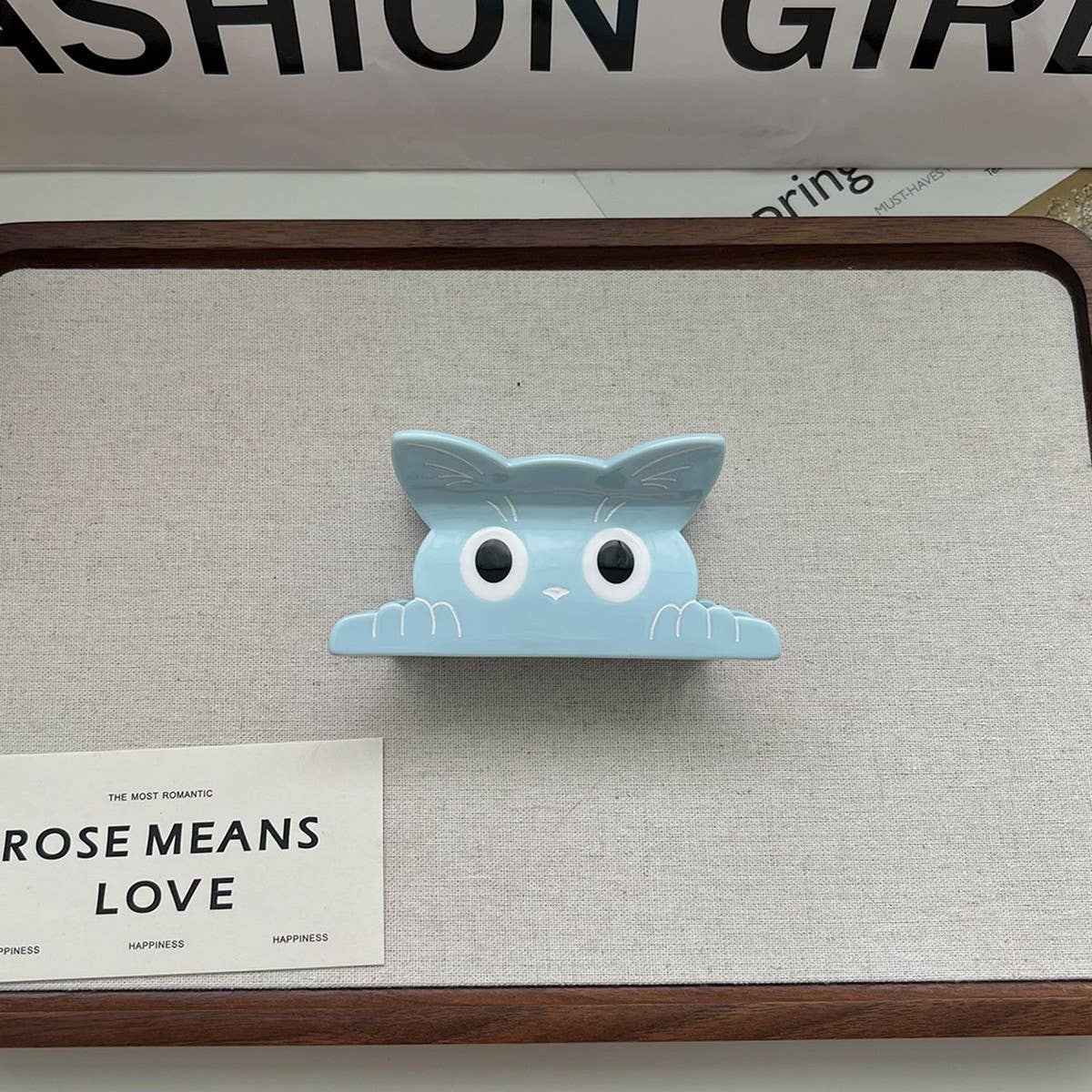 CUTE CAT HAIR CLAW SOLID ACETATE CLIP FOR GIRLS_CWAHA5745