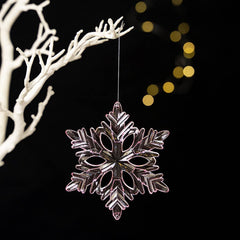 Cwmm10187_Clear Hexagon Snowflake Christmas Ornaments