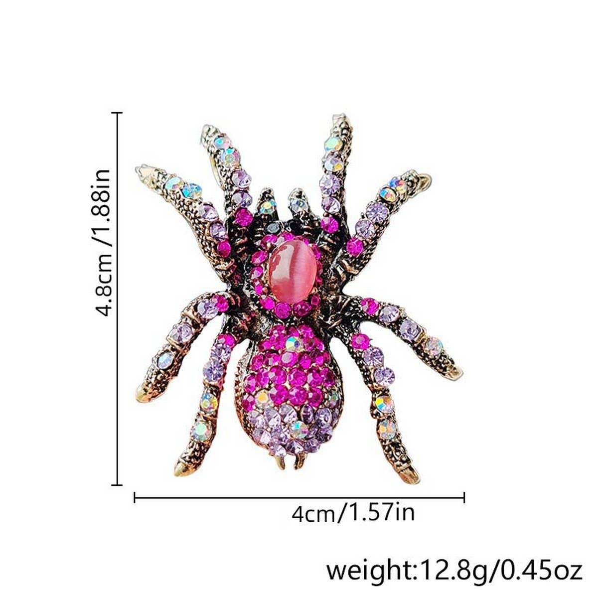 Cwaje2567_Halloween Spider Crystal Brooch