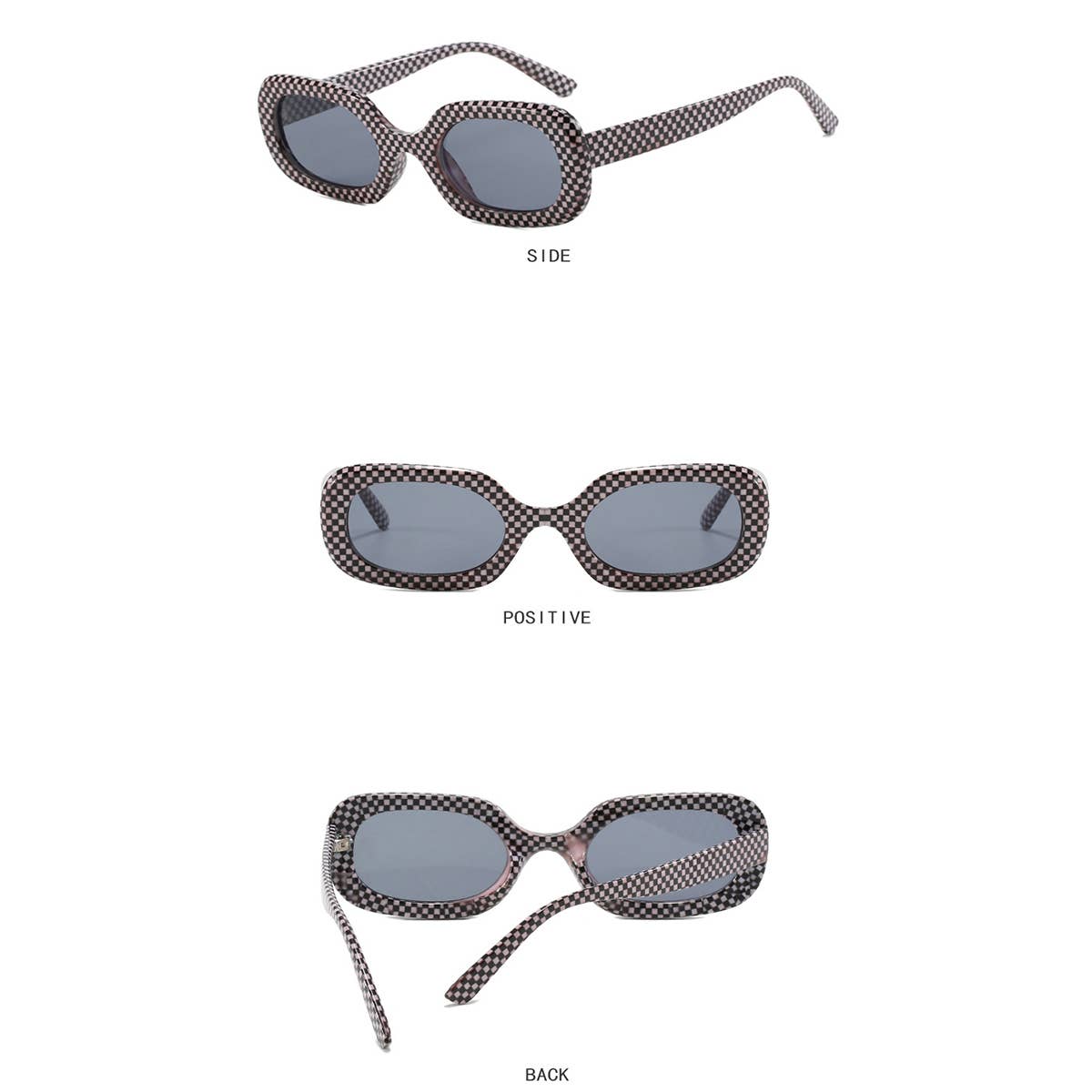 Vintage Oval Plaid Sunglasses_Cwasg0320