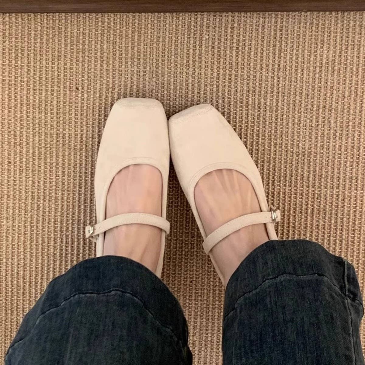 HIDDEN WEDGE SQUARE TOE FLAT LOAFERS FOR WOMEN_CWSHF0058