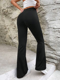 V-Waist Slimming Micro-Trumpet Slim-Fit Pants