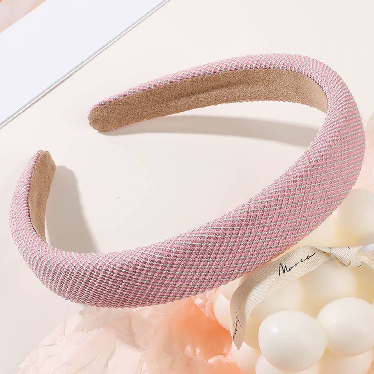 PLAID PATTERN HAIR HOOP_CWAHA0225
