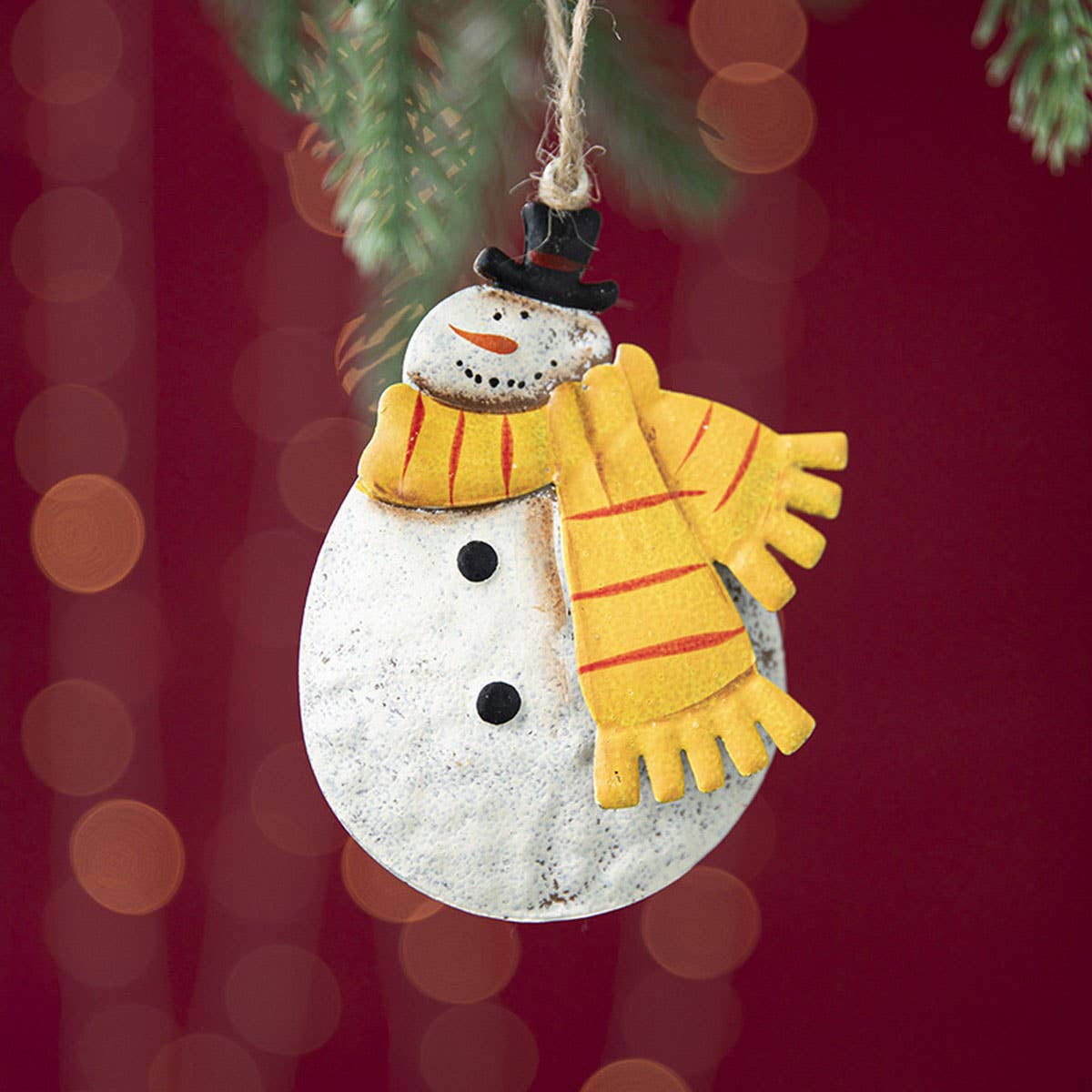 RUSTIC IRON ANGEL SANTA SNOWMAN TREE HANGING_CWMM9765