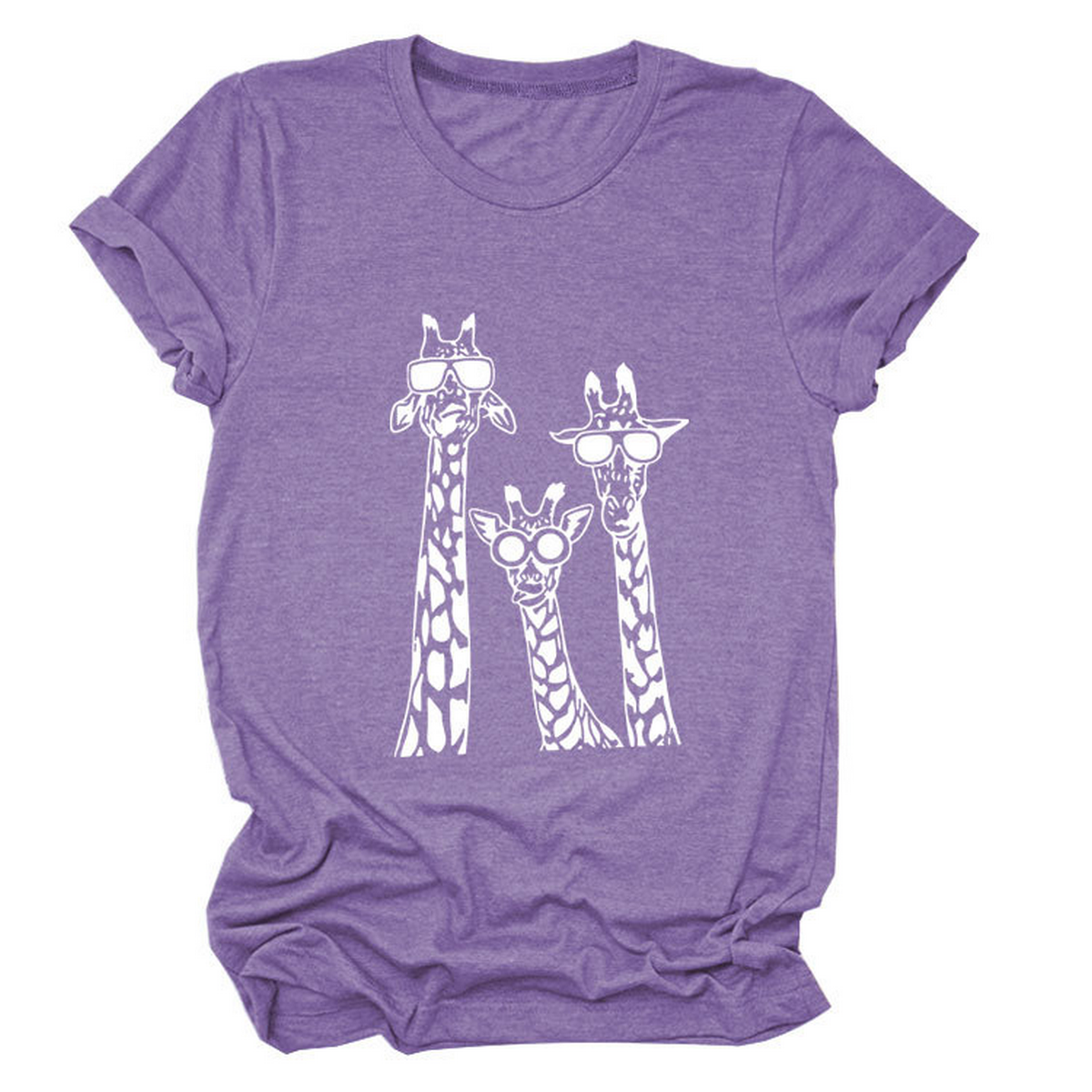 Womens Giraffe Print Casual Summer T-Shirt