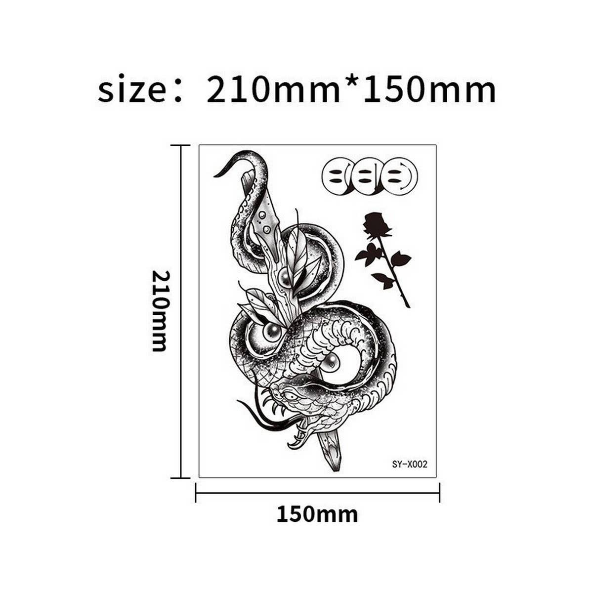 DARK TRIBAL SNAKE TATTOO BLACK MAMBA ARM STICKER_CWMM8374