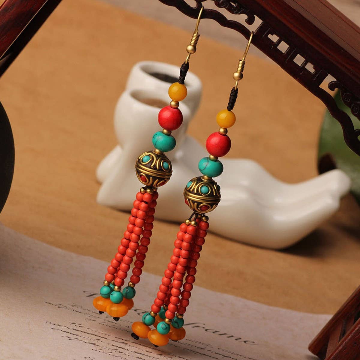 RETRO ETHNIC STYLE FASHION HAND WOVEN EARRINGS_CWAJE3987