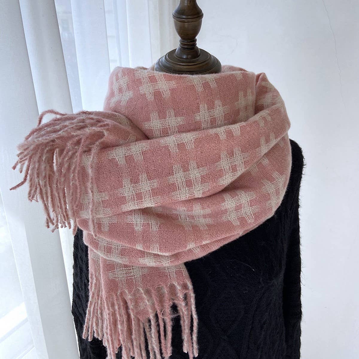 RETRO PLAID SCARF SOFT WARM COUPLE WINTER WRAP_CWASC1471