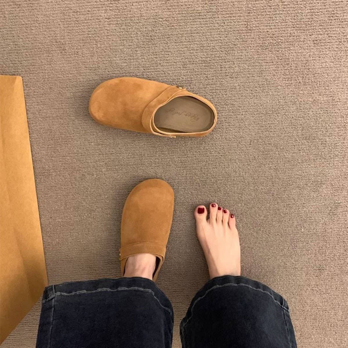 LEATHER PLATFORM CLOG MULES FOR WOMEN_CWSHF0096