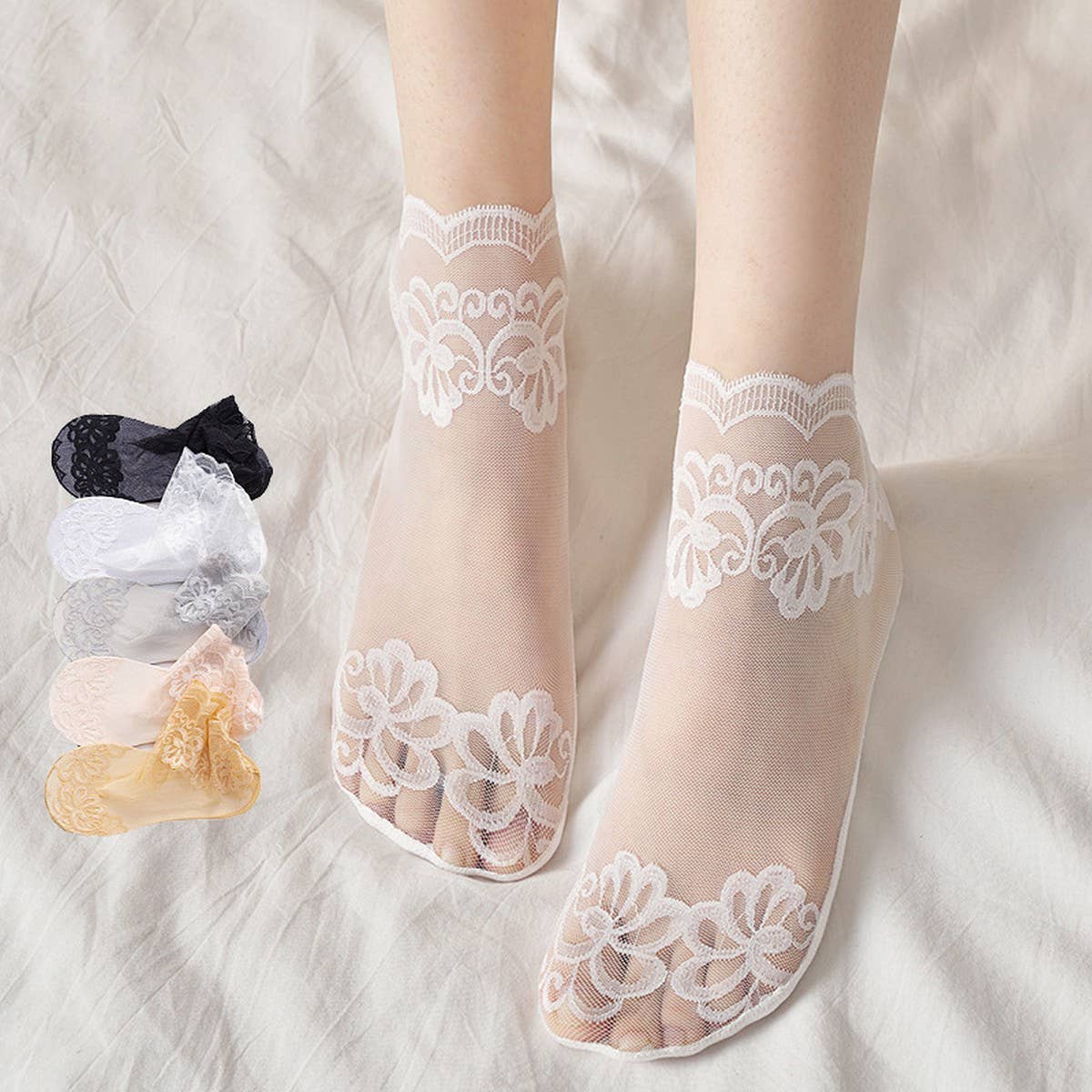 SUMMER THIN BREATHABLE MESH LACE SOCKS_CWMS0504