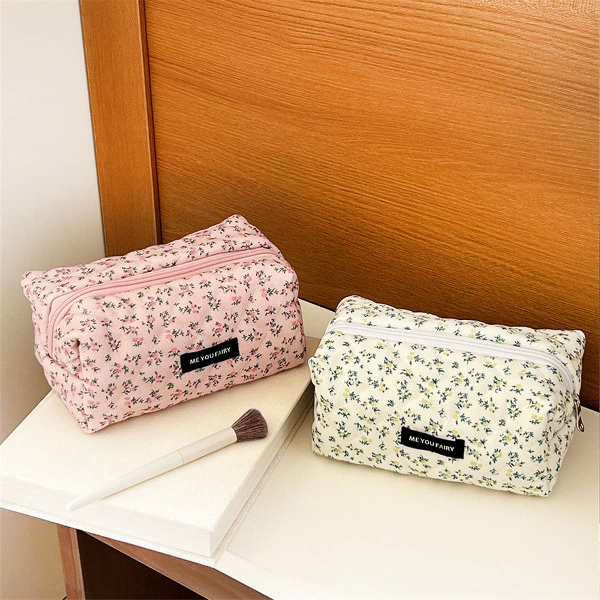 Floral Cotton Makeup Bag Large Travel Hand Pouch_Cuab00721