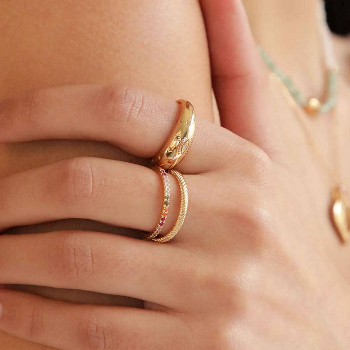 NEW STAR AND MOON BRASS RING_CWAJE1735