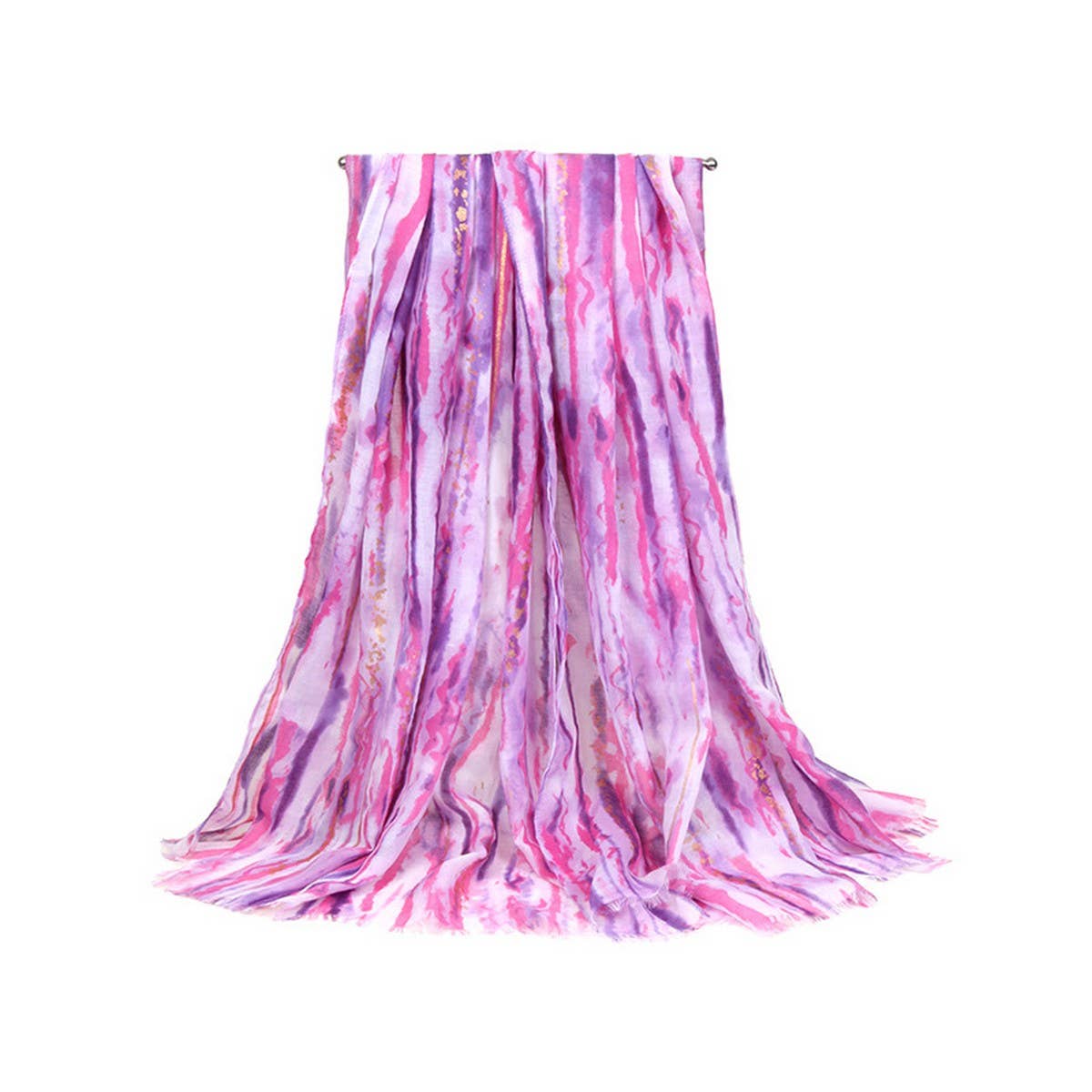 COLOR LINE PRINT SCARF GOLD ACCENT BEACH WRAP_CWASC0686