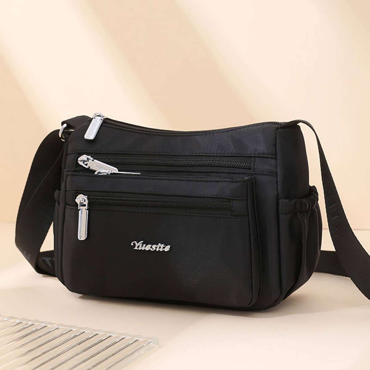 Nylon Multi-Compartment Shoulder Crossbody Bag_Cwasc1752