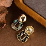 COLORFUL ABALONE PENDANT SILVER NEEDLE EARRINGS_CWMM4340