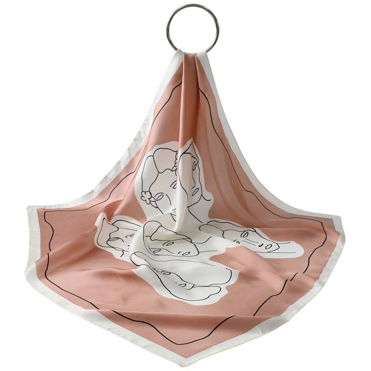 POLKA DOT CASHEW COLORBLOCK SILK SCARF_CWASC1150