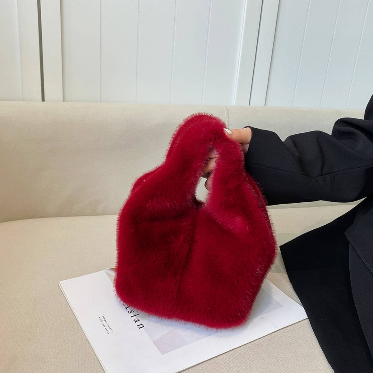 FAUX MINK FUR FLUFFY HANDBAG WOMEN SHOULDER BAG_CUAB00574