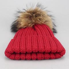 Unisex Knit Beanie Hat With Pom For Winter_Cwah05051