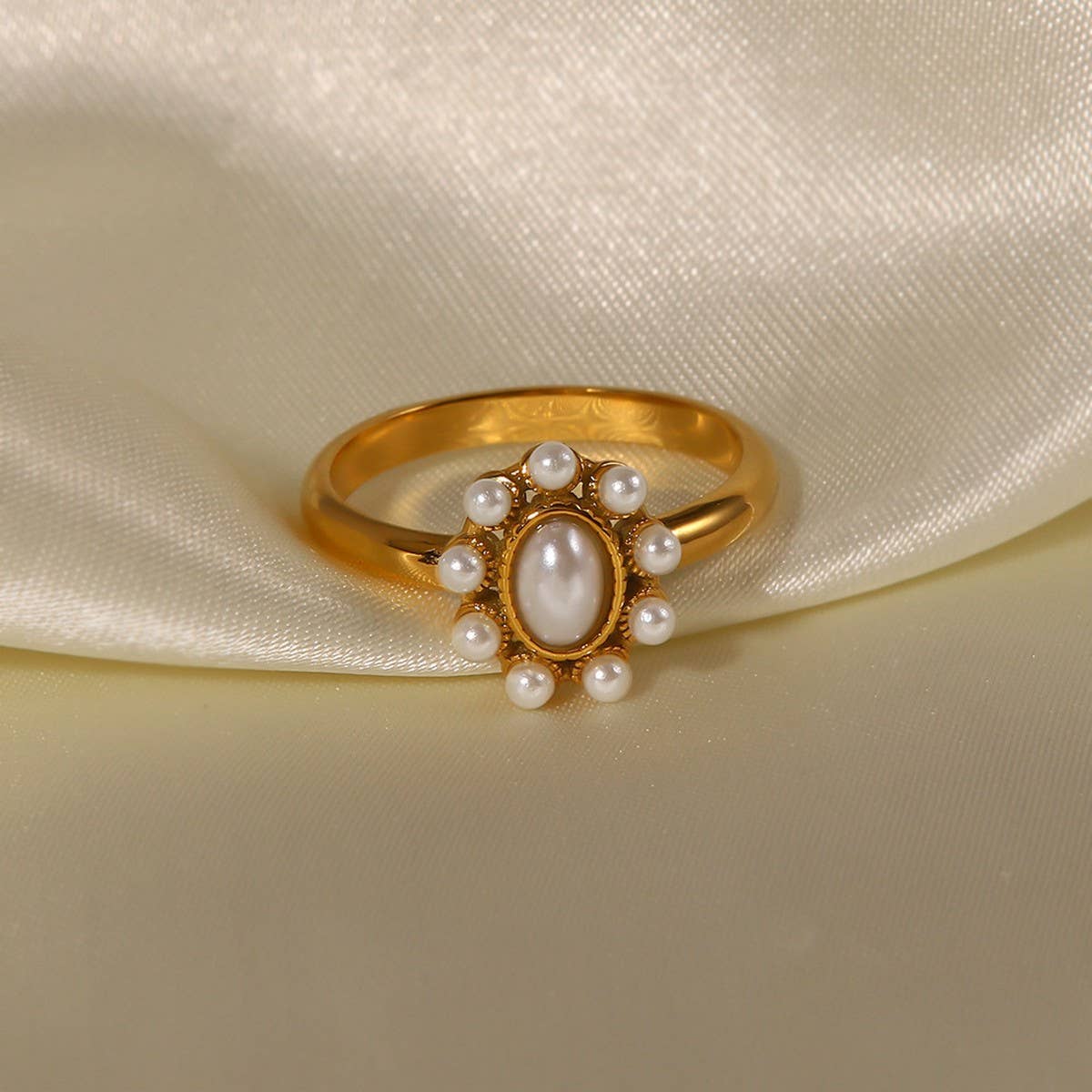 SUNFLOWER VERSATILE STAINLESS STEEL RING_CWAJE1390