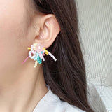 FLOWER SEA MATTE LILY OF THE VALLEY EARRINGS_CWAJE2171