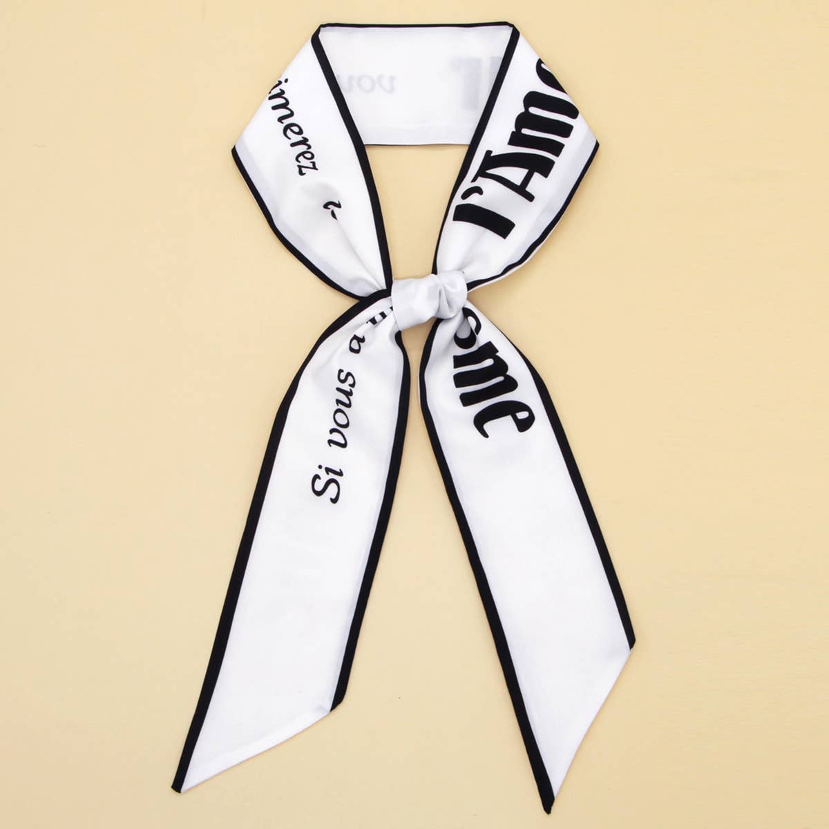 CHIC FLORAL LETTER TWILLY SCARF FOR HAIR BAGS_CWASC0068