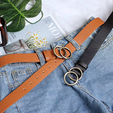 Cwabe0884_Simple Women'S Round Buckle Belt