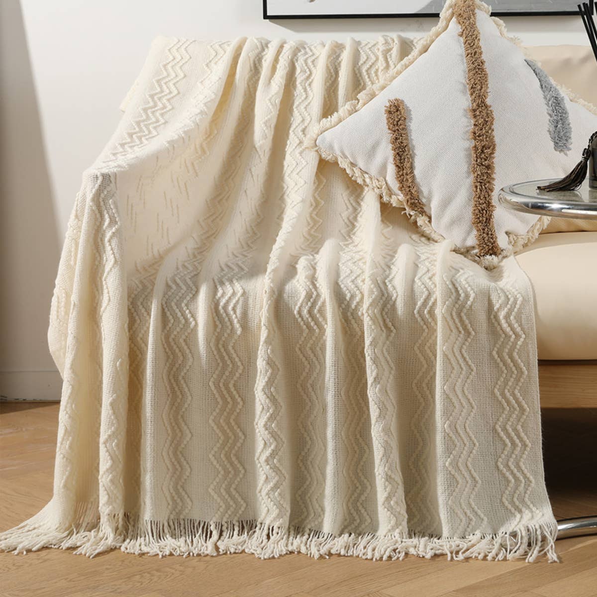 KNITTED SOFT WARM SOFA BLANKET BED END BLANKET_CWMM0203
