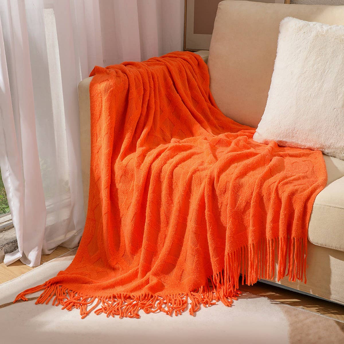 SOFT WARM AND COMFORTABLE TASSEL SOFA BLANKET_CWMM0215