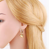 GOLD PLATED HEART SHAPED PENDANT EARRINGS_CWAJE0983