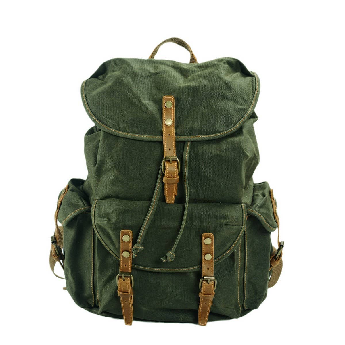 Vintage Waxed Canvas Travel Backpack For Men_Cwab5548