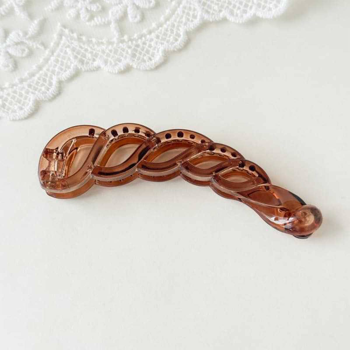 Bow Banana Hair Clip Elegant Ponytail Holder_Cwaha07559