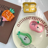 SWEET FRUIT CLAW CLIP CARROT APPLE PEAR HAIRPIN_CWAHA5909