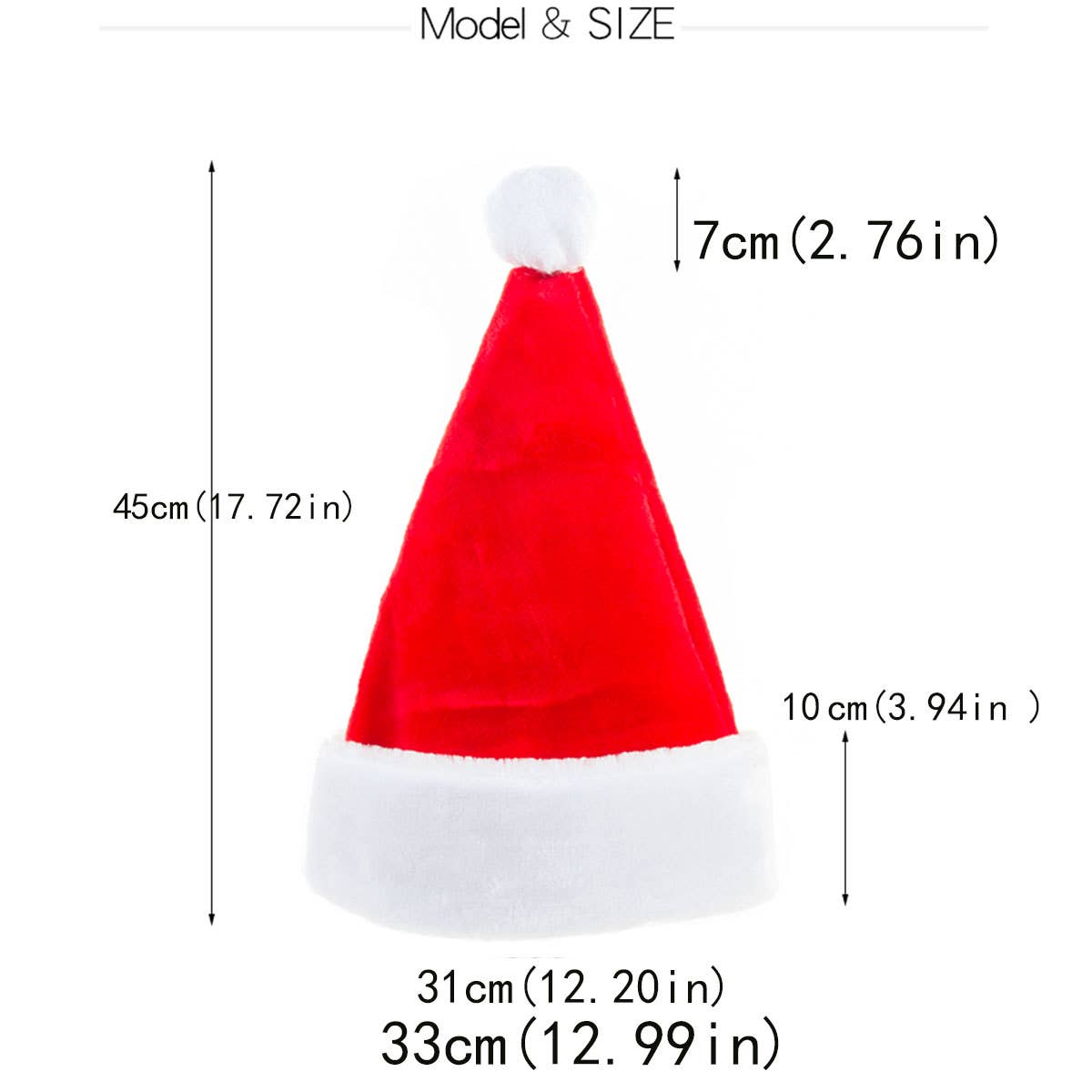 Cwah04589_Thick Plush Santa Hat Extra Large Christmas Cap