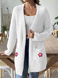 Woven Hand-Crocheted Double Pocket Casual Sweater Jacket