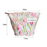 Pink Tulip Makeup Bag Large Travel Cosmetic Pouch_Cuab00653