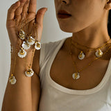 SUMMER BEACH STEEL SHELL STARFISH NECKLACE_CWMM8862