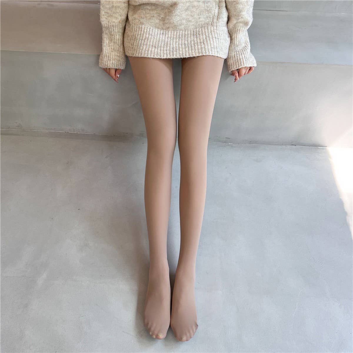 NEW WINTER GLOSSY NUDE LEGGINGS BARE LEG EFFECT_CWMM8973