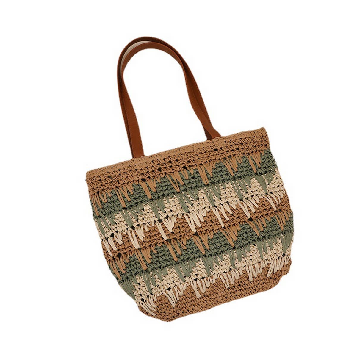 CASUAL CONTRAST COLOR HANDWOVEN BAG_CWAB1890